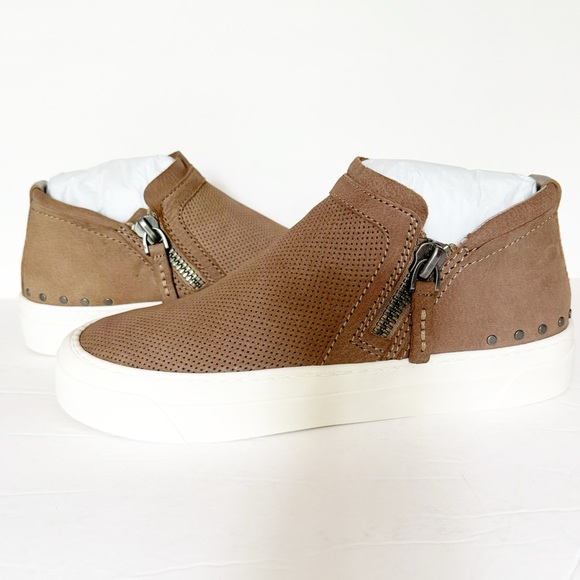 Miz Mooz Arret Side Zip Taupe Leather Platform Sneaker Size 8.5 - Picture 8 of 16